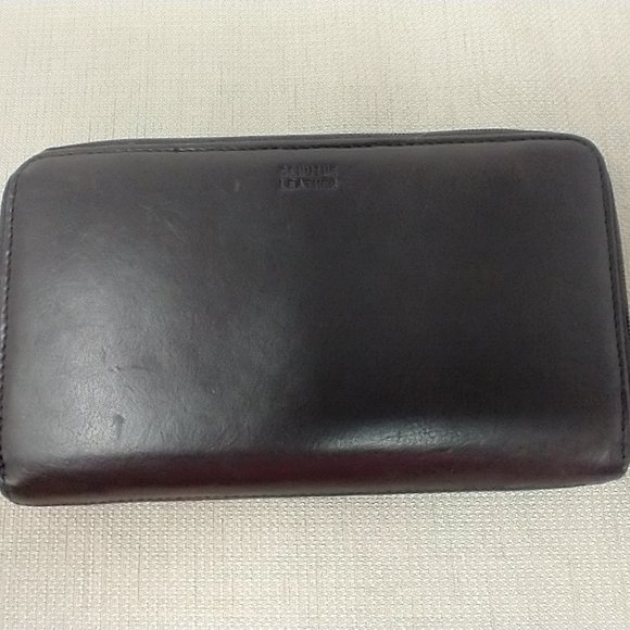 CHOCOLATE BROWN LEATHER ORGANIZER WALLET - Picture 2 of 10
